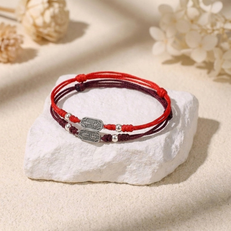 Exclusive: Buddha & Karma 925 Sterling Silver Red String Bracelet for Peace & Joy